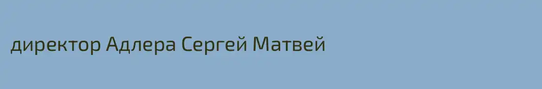 директор Адлера Сергей Матвей 